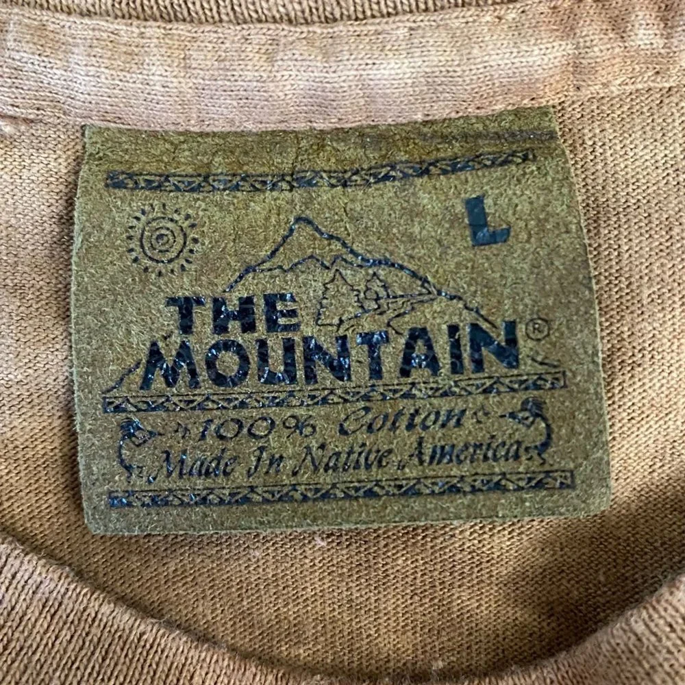 Vintage 1997 The Mountain Bald Eagle Graphic Shirt Men's Large Brown Tye-Die Tee - Picture 8 of 12